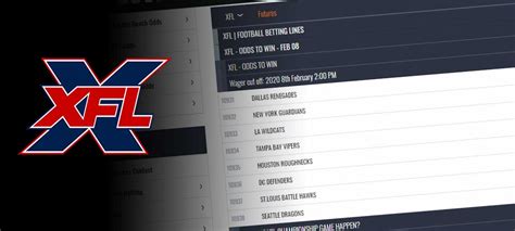 xfl betting lines|xfl vegas lines.
